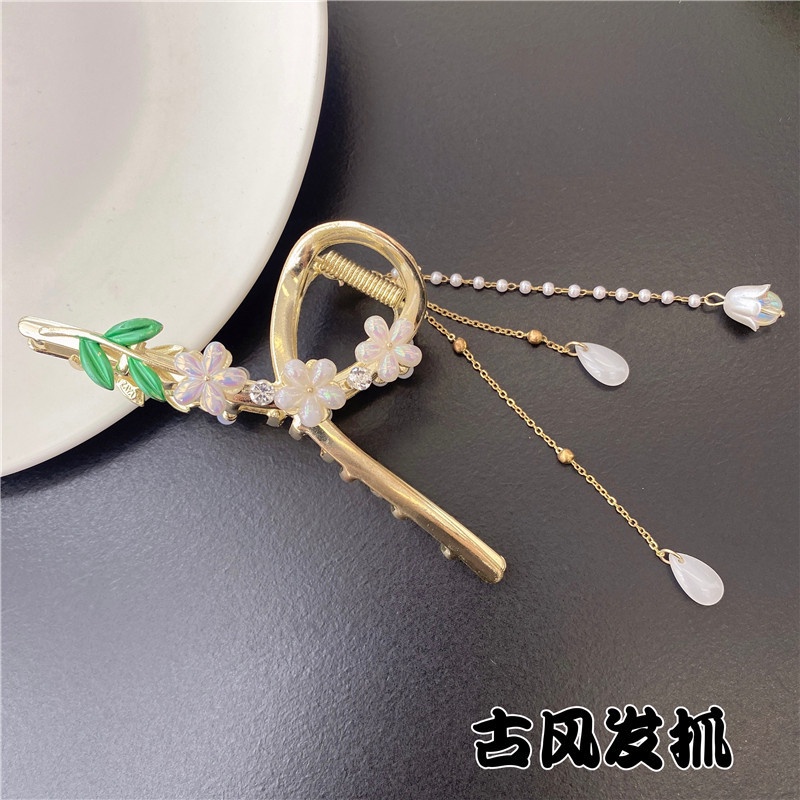 Kẹp Tóc Kim Loại Hình Vỏ Sò / Bông Hoa Phong Cách Cổ Điển 2022