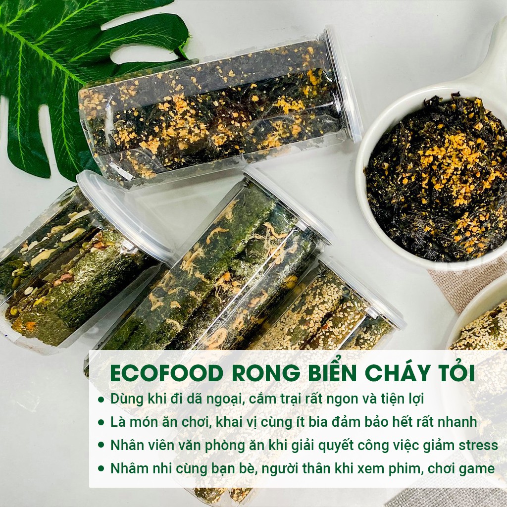 Rong biển cháy tỏi 150G ecofood trộn cơm ăn liền đồ ăn vặt việt nam an toàn vệ sinh thực phẩm