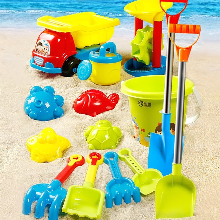 Đồ Chơi Bãi Biển Xúc Cát Có Quồng Quay Và Xe Chở Cát Tặng Kèm Dụng Cụ Xúc -Khuôn- Bình tưới