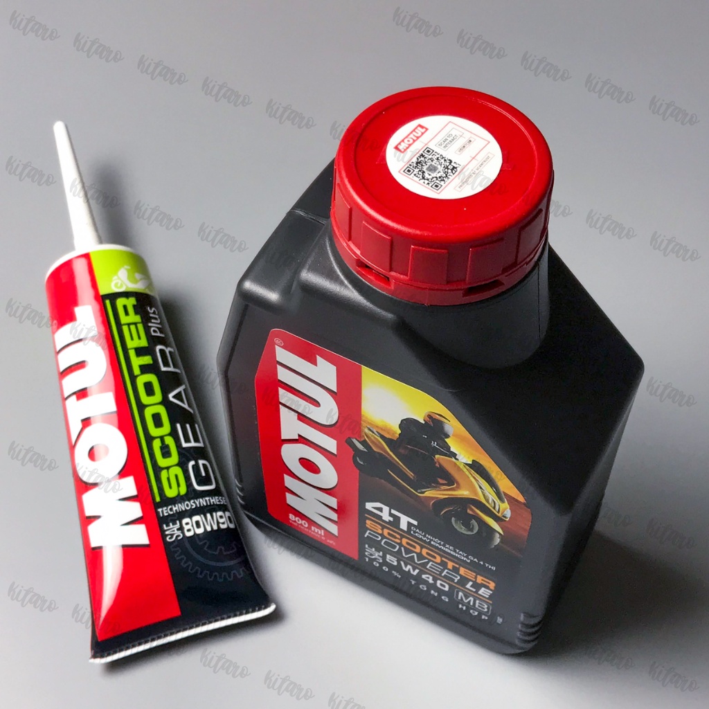 Combo nhớt xe tay ga  Dầu Motul scooter power le 5w40 800ml + nhớt hộp số