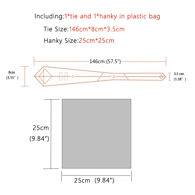 Cà Vạt Lụa 100% Kèm Khăn Tay Thời Trang Lịch Lãm Cho Nam