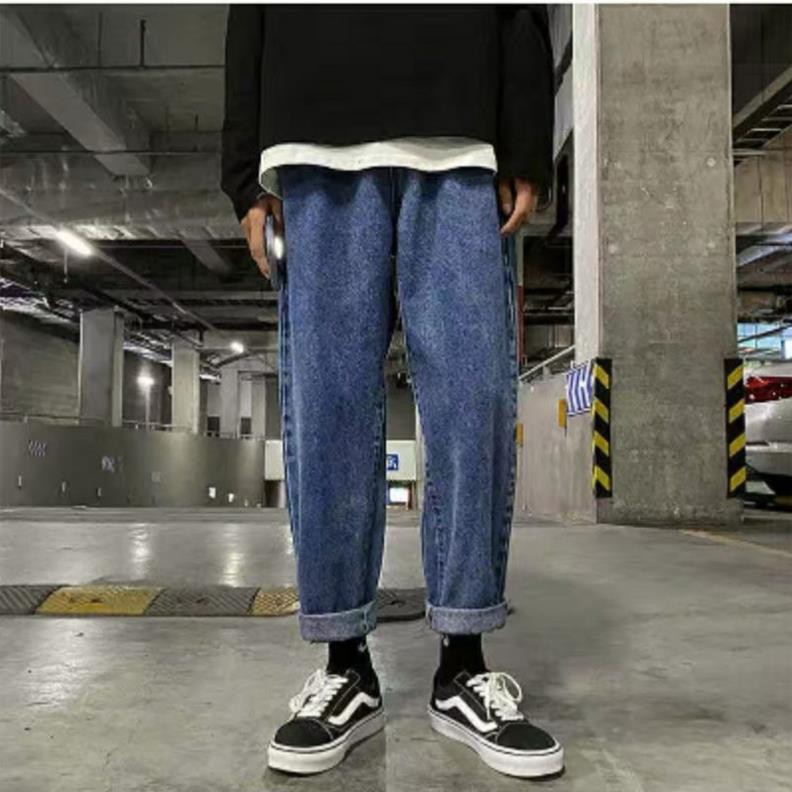 Quần Bò Ống Rộng Nam Nữ Cạp Chun Phong Cách HIPHOP STREETWEAR Quần Jeans Ống Rộng Dễ Phối Đồ Có Bigsize ་