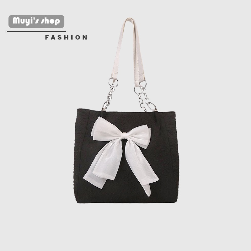 Túi Xách tote Cỡ Lớn Đính Nơ Xinh Xắn