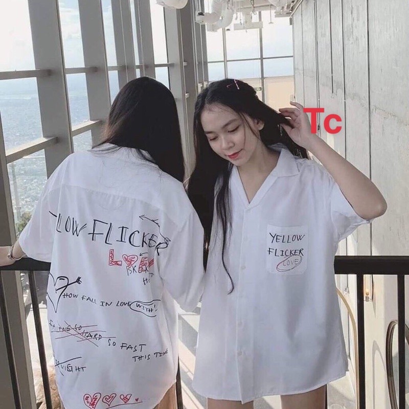 Sơ mi cộc tay chữ lưng UNISEX