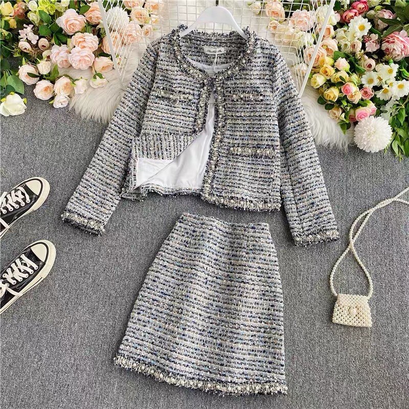 Set dạ tweed đính ngọc