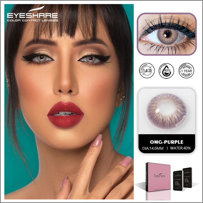 EYESHARE [Hàng mới về] Cặp kính áp tròng màu sắc tự nhiên dùng để trang điểm mắt