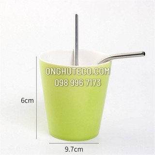 Ống Hút INOX 304 16cm - 18cm Cho Tách Trà Tặng Kèm Cọ