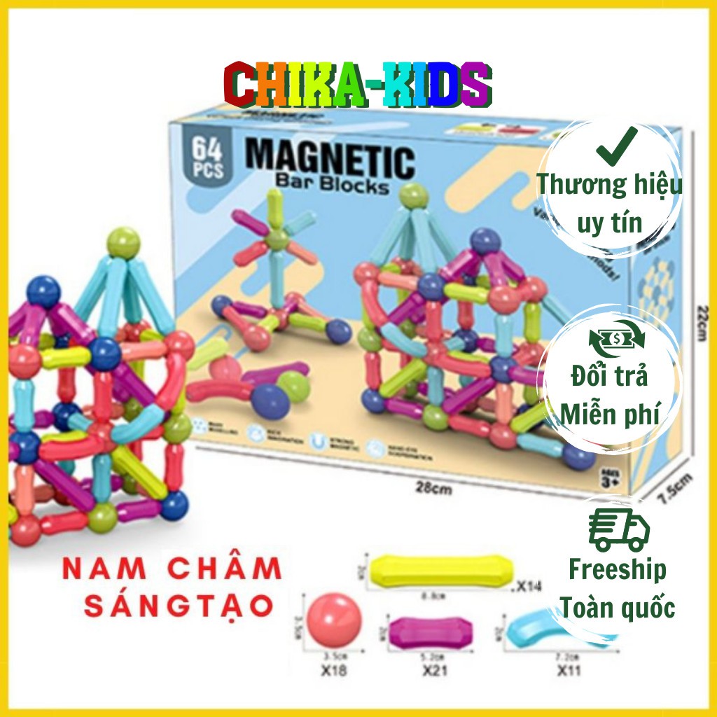 Đồ Chơi Xếp Hình Nam Châm, Ghép Hình Nam Châm Từ Tính, Đồ Chơi Xếp Hình Cho Bé, Lắp Ráp Lego Thỏa Trí Sáng Tạo