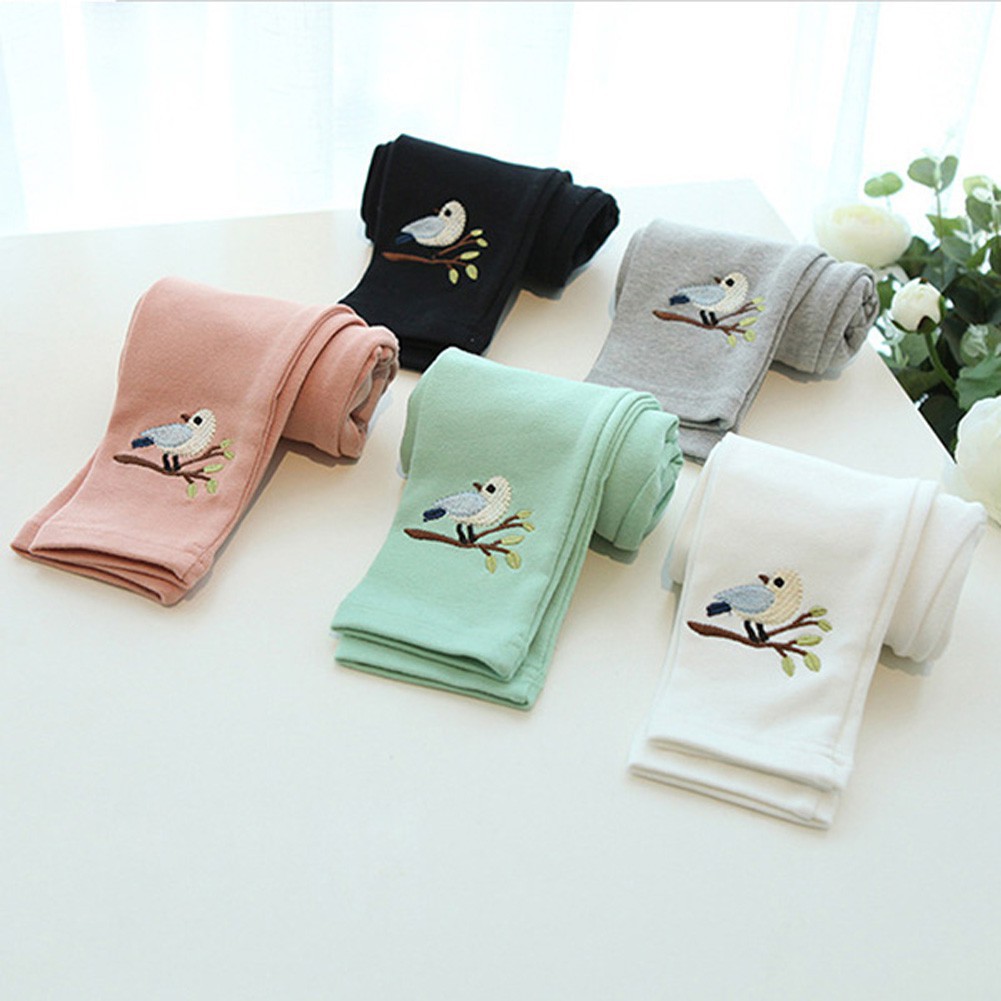 Quần legging thêu họa tiết dễ thương cho bé gái