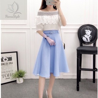 Chân váy xòe dài HN072 sang trọng - nhiều size vào màu, form dáng đẹp, thích hợp mặc công sở, dự tiệc hoặc dạo phố