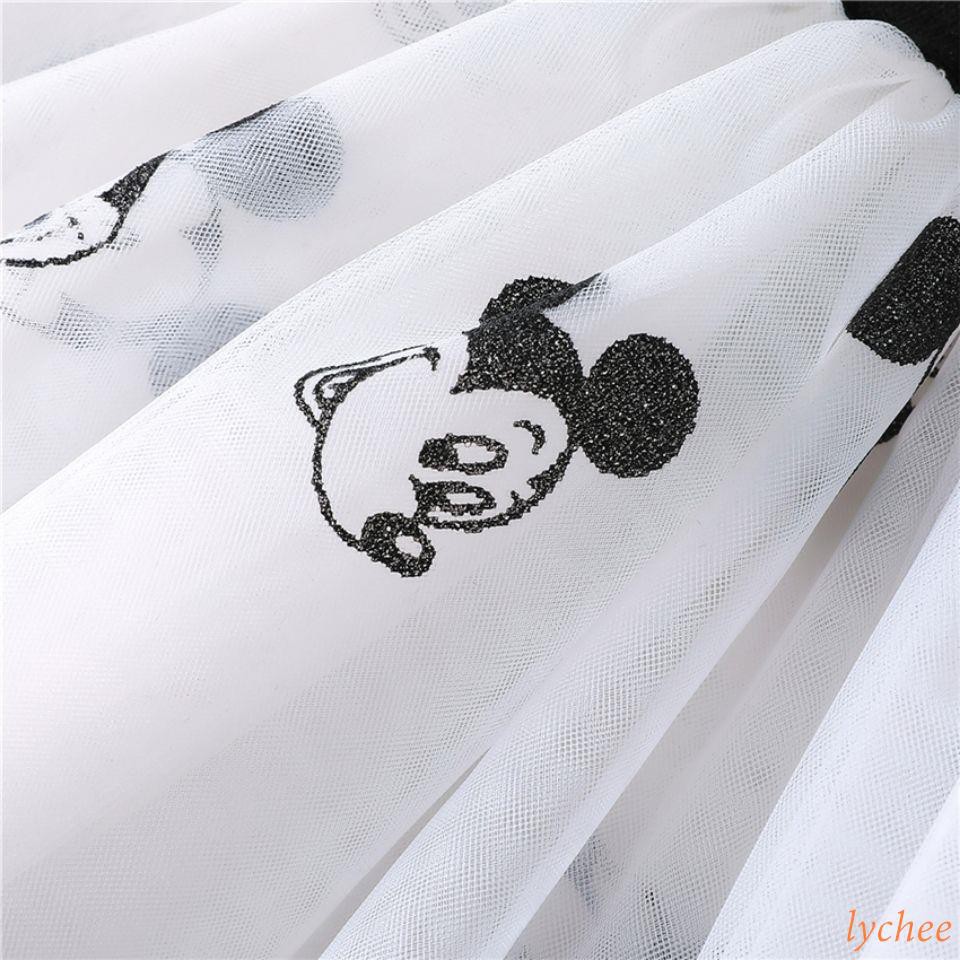 Chân váy xòe in hình chuột Mickey xinh xắn cho bé gái