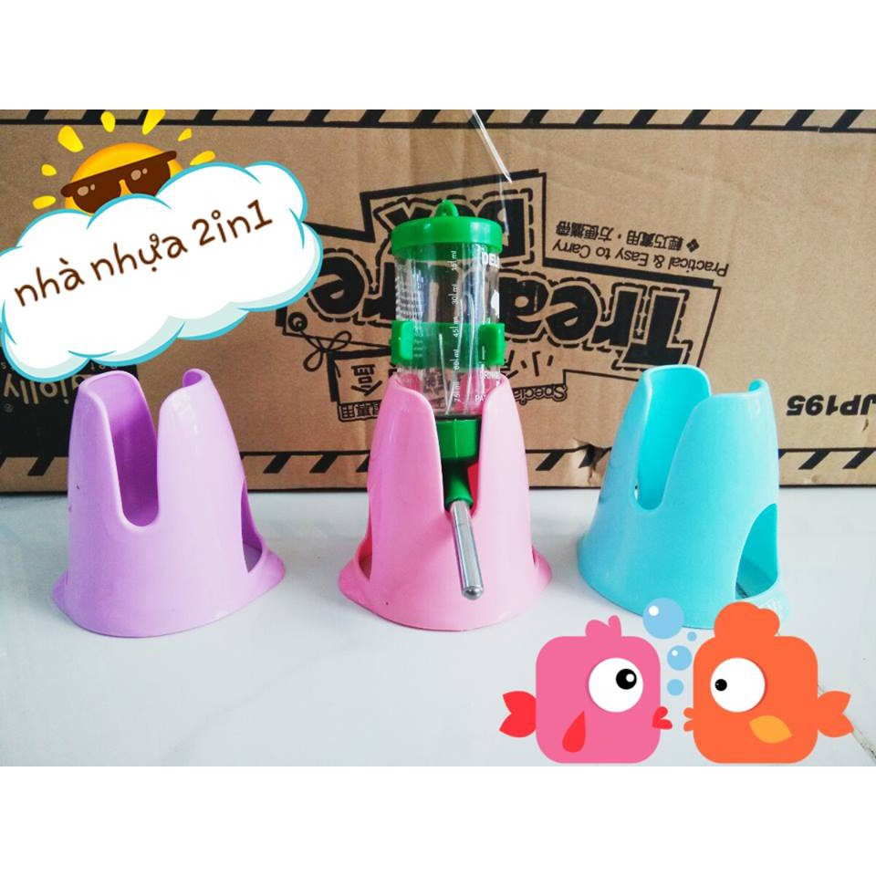 đế nhựa 2in1 để bình nước dành cho hamster
