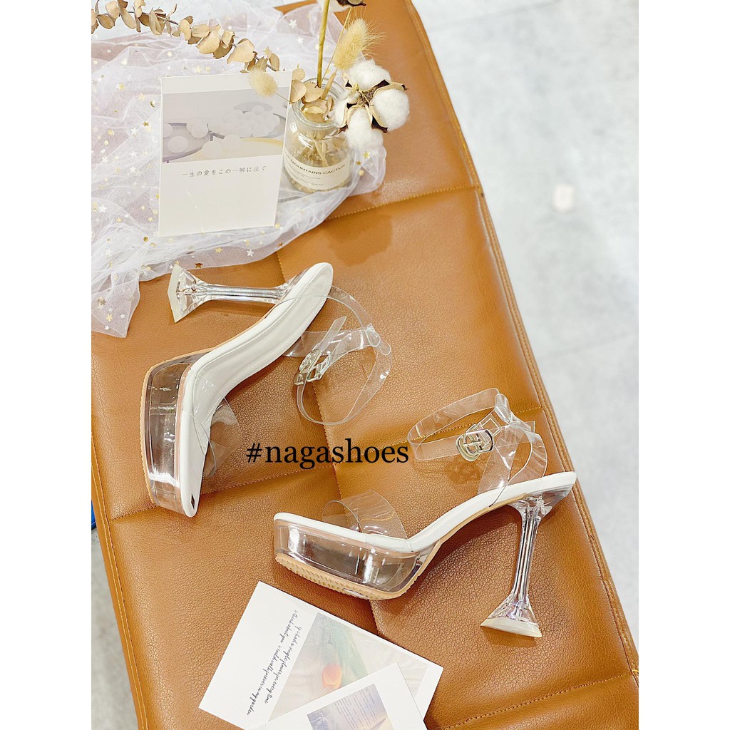 GIÀY CAO GÓT NAGASHOES QUAI TRONG ĐẾ ĐÚP 10CM NAC185