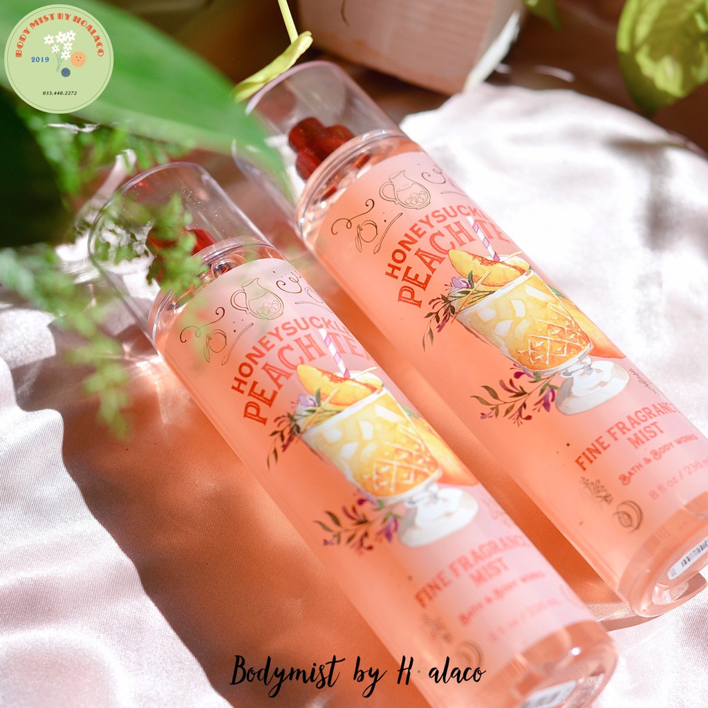 Xịt thơm toàn thân HONEYSUCKLE PEACH TEA - BODY MIST Bath &amp; Body Works by hoalaco