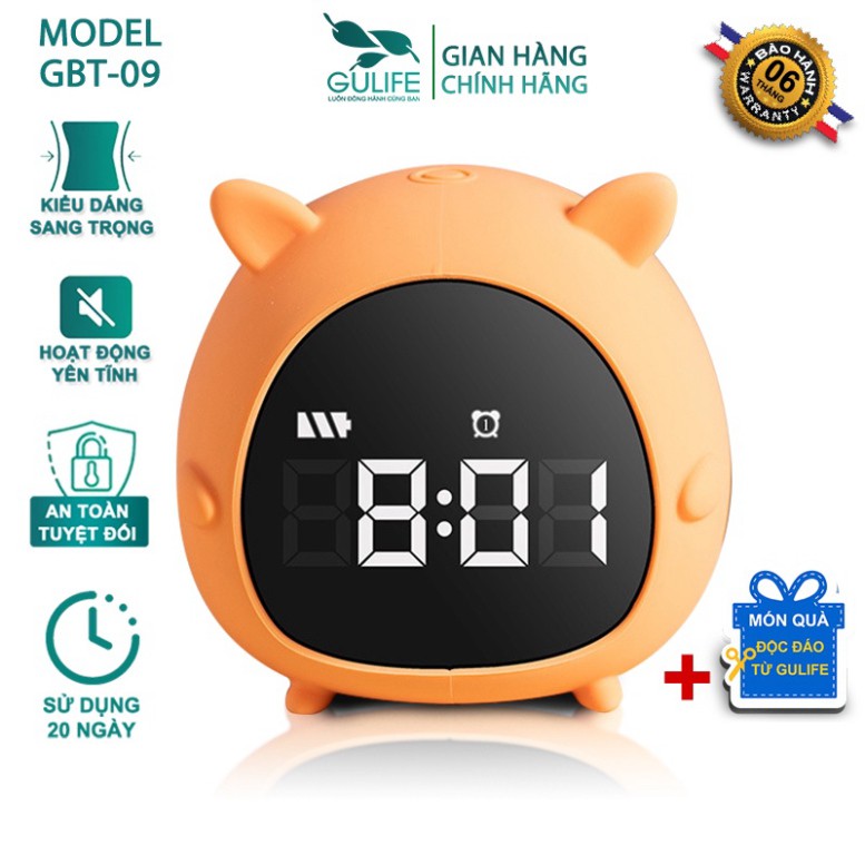 ✅ Đồng Hồ Báo Thức Nhiều Mẫu Mã Cute GULIFE - Đồng Hồ Báo Thức Thức Mini USB Màn Hình LED HD, Quà Tặng - GBT09