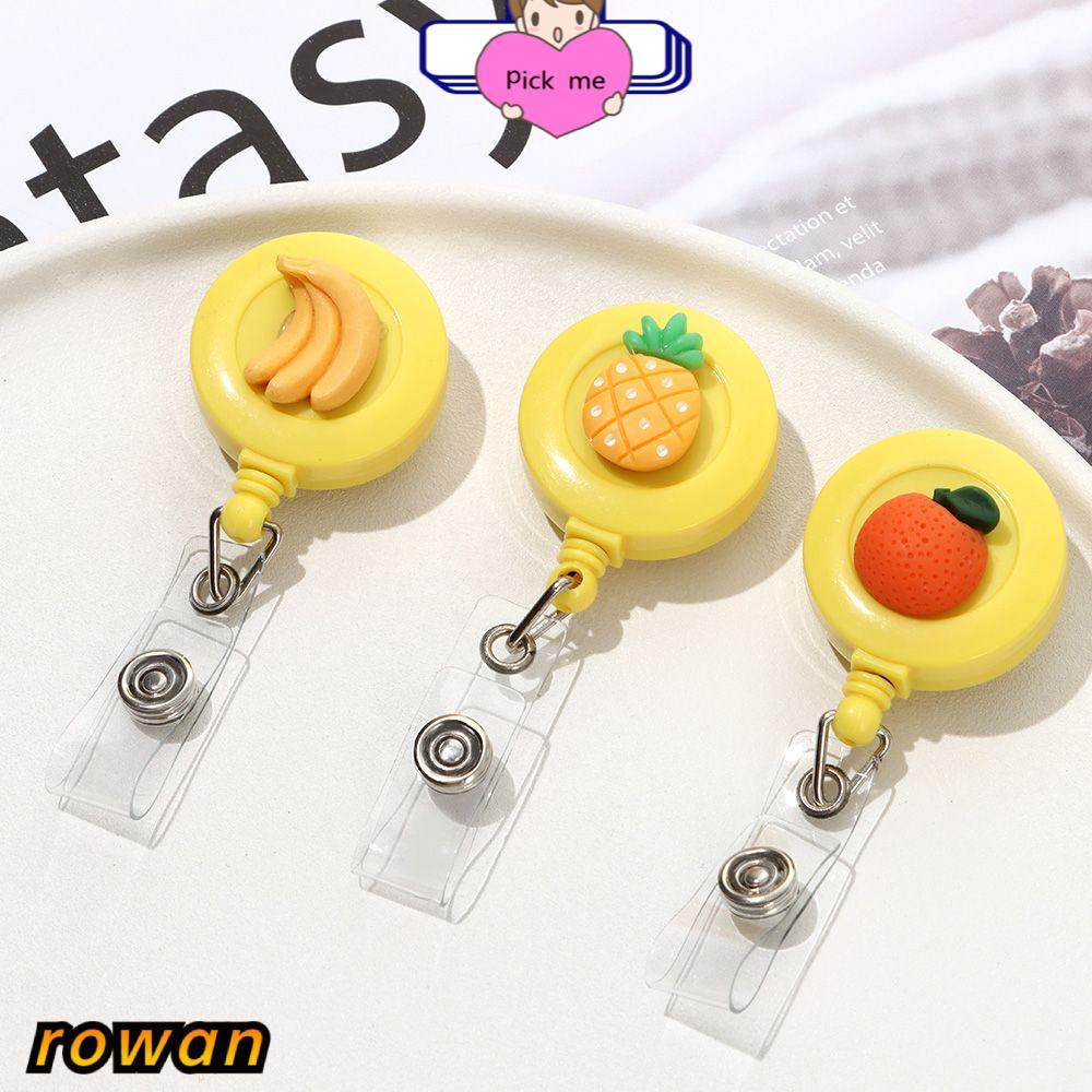 Kẹp giữ thẻ với dây có thể kéo rút họa tiết hoa trái cây tùy chọn tiện dụng dành cho y tá bác sĩ