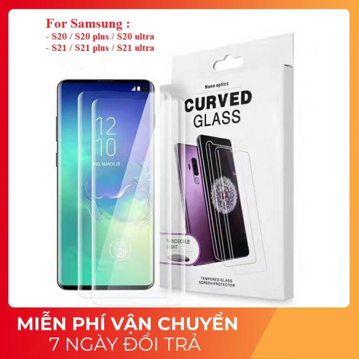 Cường lực UV Samsung S20 , S20plus , S20ultra , S21 , S21plus , S21ultra công nghệ tia uv cao cấp full màn hình