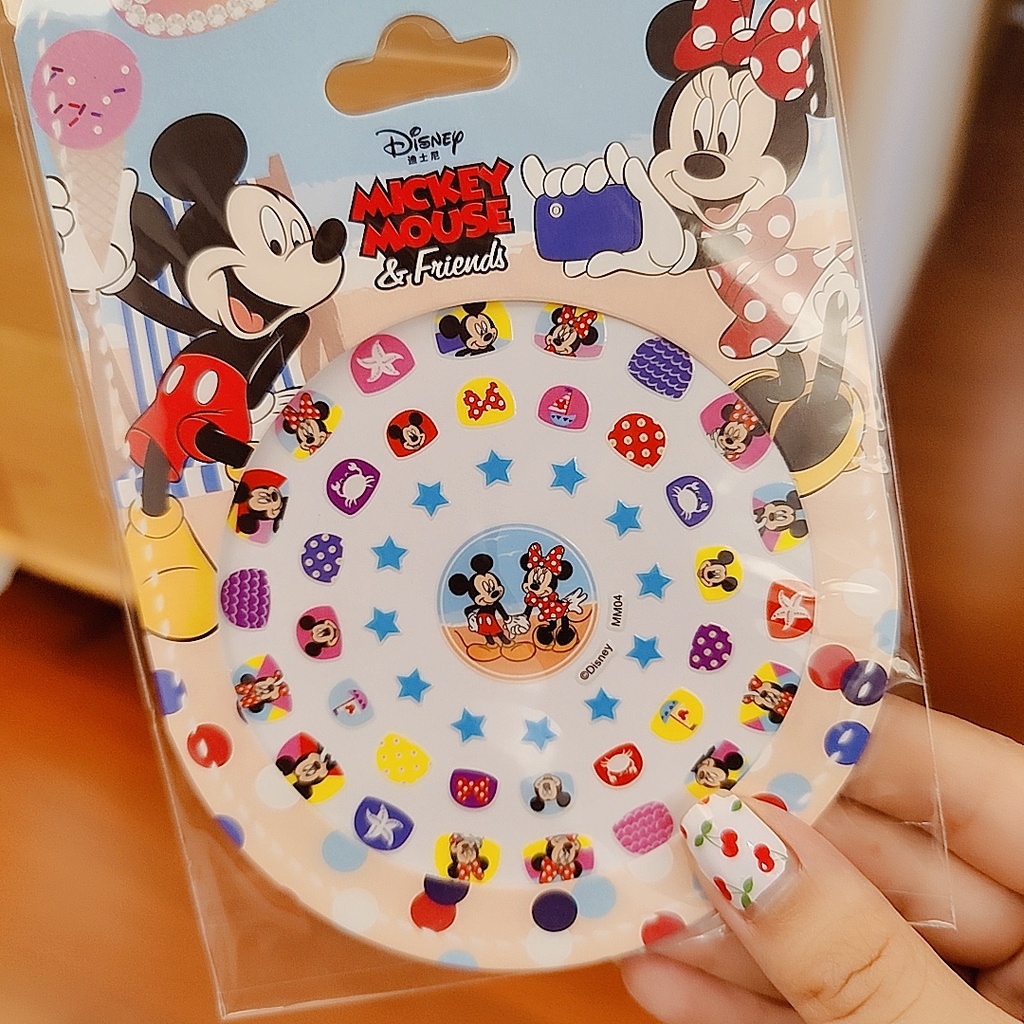 Miếng dán trang trí móng tay chủ đề công chúa Disney màu dạ quang dễ thương cho bé