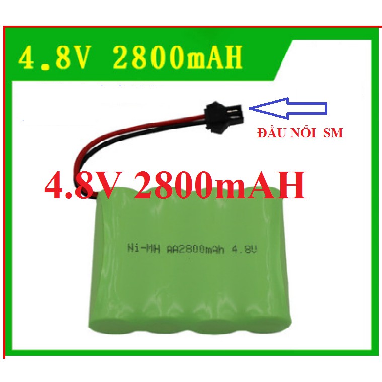 Pin 4.8v 2800mAH cho Xe Điều Khiển Dung Lượng Cao Ni-mh