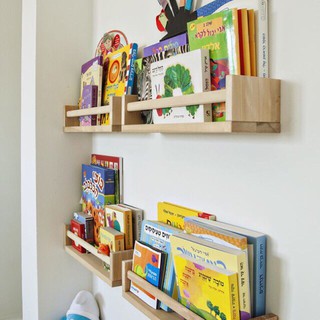 Giá để sách, tạp chí (1 Kệ 55x10cm) - Kệ Trang Trí Treo Tường Gỗ Thông DIY