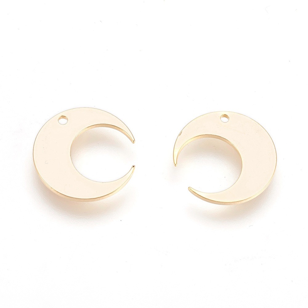 Set 2~20 Mặt Dây Chuyền Hình Mặt Trăng Mạ Vàng 18K