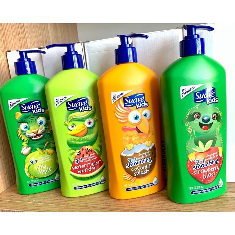 Dầu gội + xả + tắm dành cho trẻ em Suave Kid 3in1
