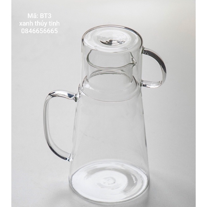 Bình thủy tinh nắp cốc 2 trong 1(có cốc úp)