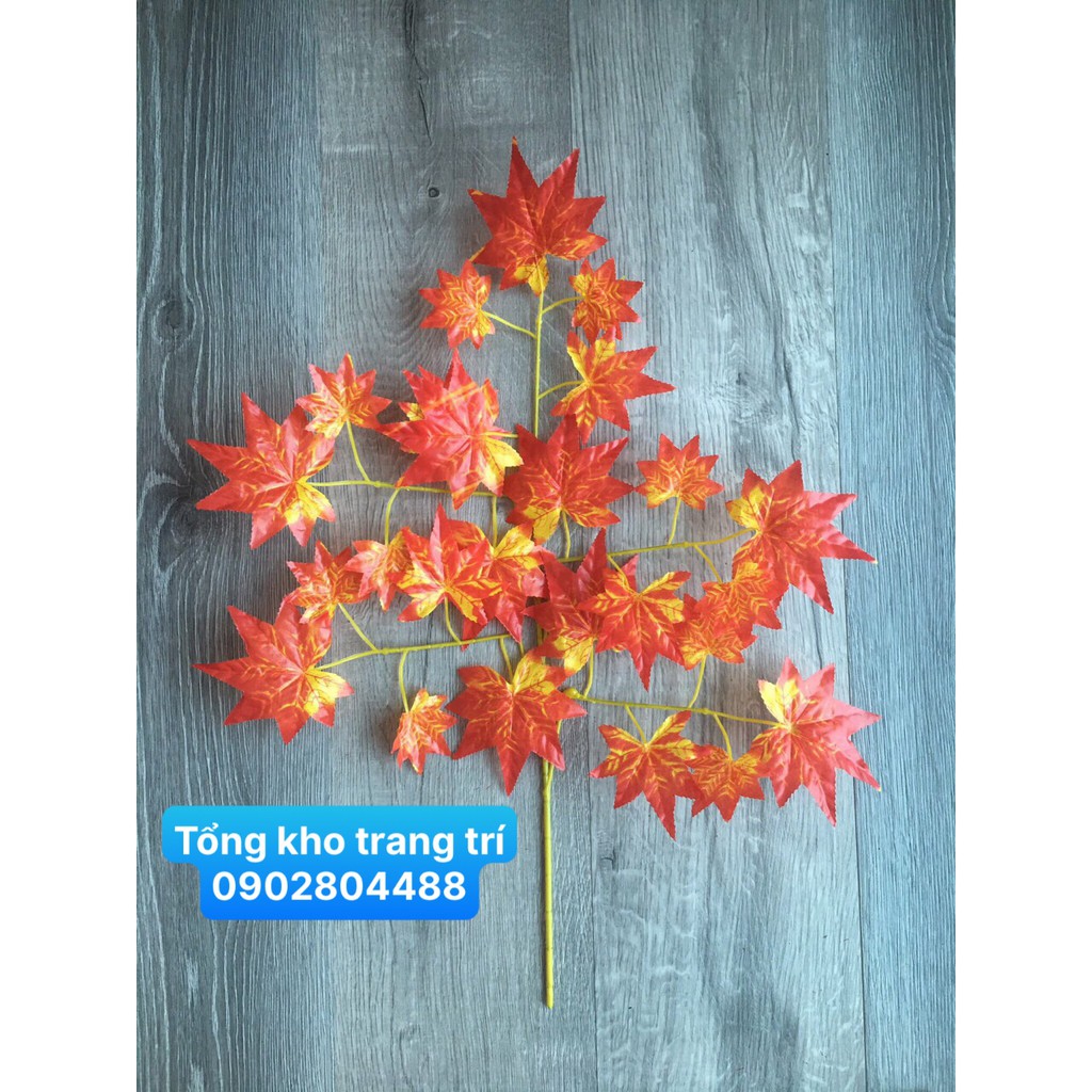 Lá Cây Giả Trang Trí-Cành Phong Giả-Làm Cây Phong Giả (2 Màu:Đỏ, Đỏ-Vàng ) Big size 60-68cm hàng cao cấp