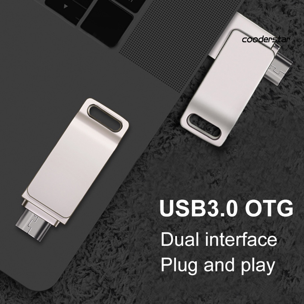 COOD-st 8/16/32/64GB Dual Plug OTG Micro-USB USB 3.0 U Disk Flash Drive for Phone PC