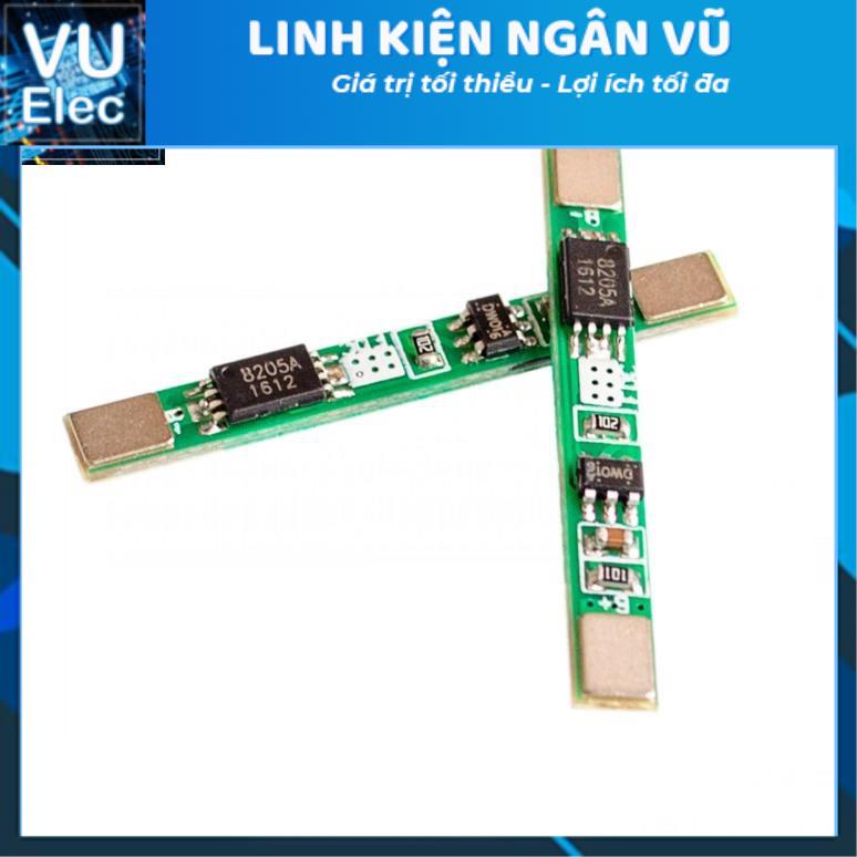 Mạch bảo vệ 1S 3.7V 5A li-ion BMS PCM chuyên dụng cho pin 18650 lithium ion hàn sẵn kẽm