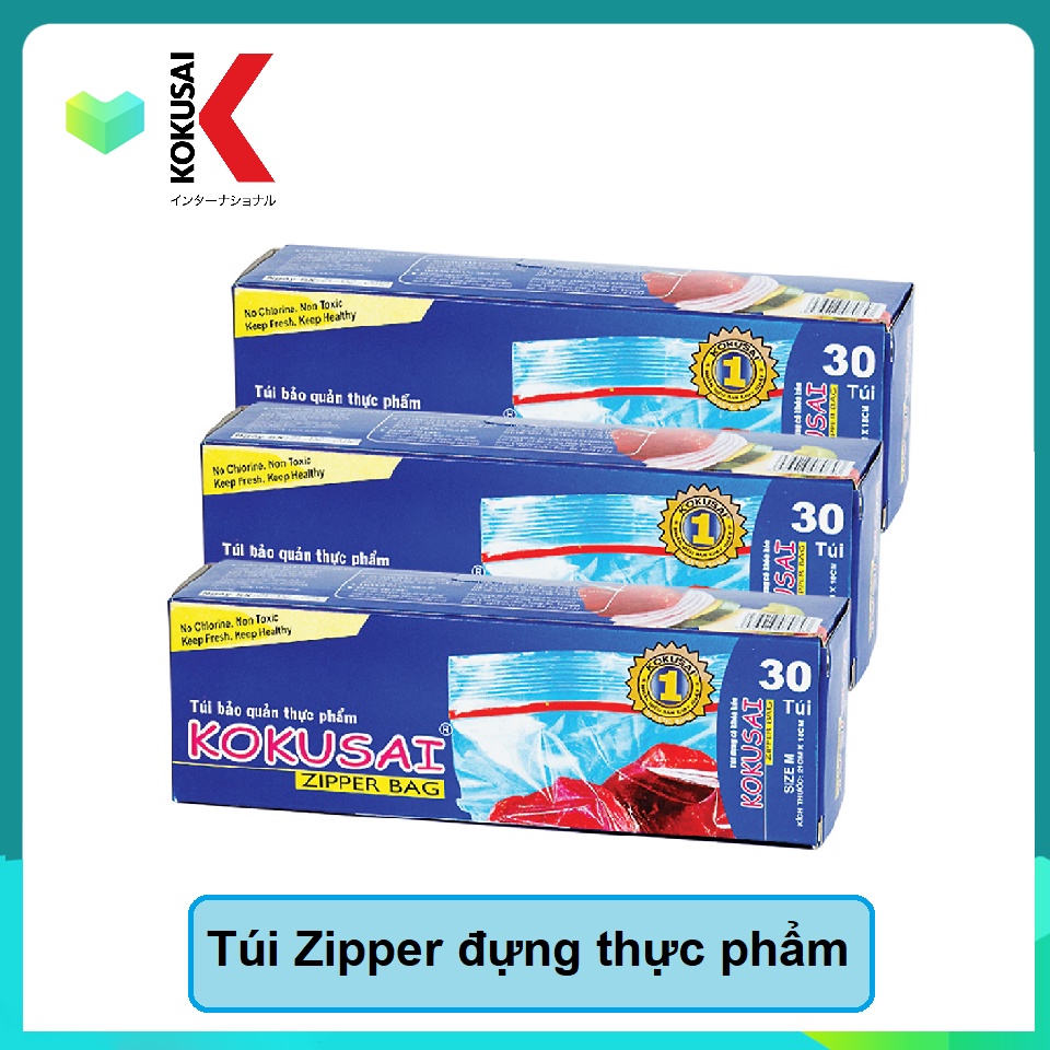 Túi zipper bảo quản thực phẩm Kokusai gồm 30 túi