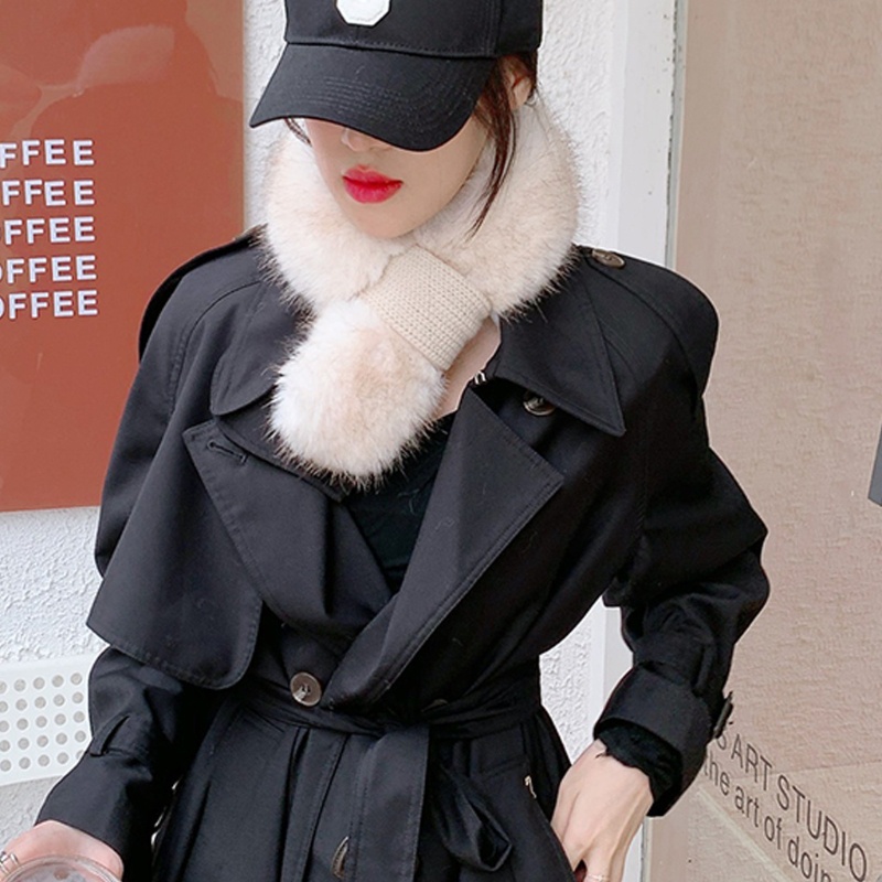 Khăn Choàng Cổ Phủ Lông Mềm Mại Giữ Ấm Mùa Đông Cho Nữ