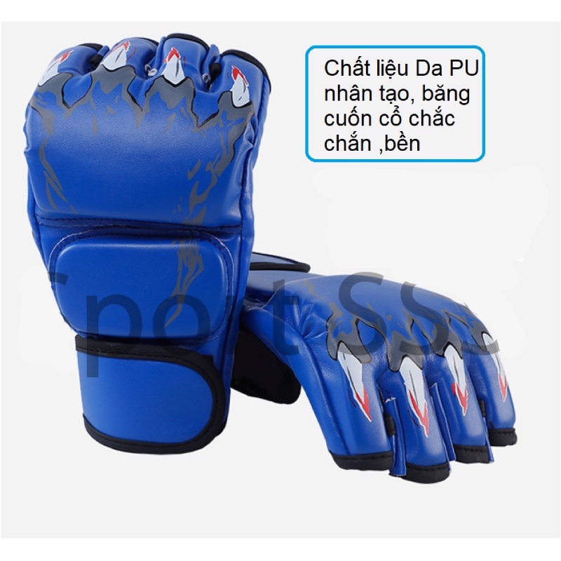 Găng Tay Võ Thuật - GĂNG TAY MMA GLOVES WOLON FIGHTER có ngón cái tiêu chuẩn thi đấu