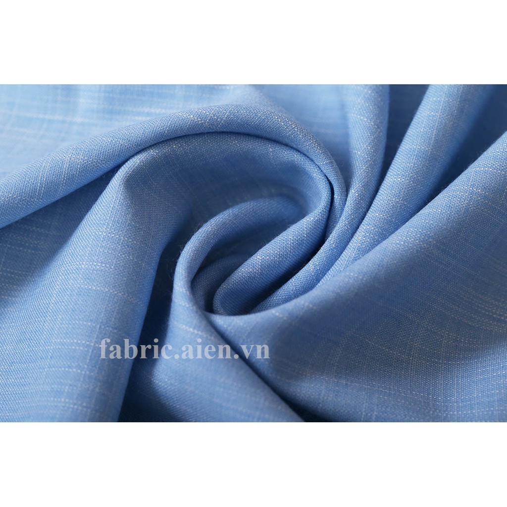 Vải Linen Len màu xanh da trời, chất đẹp, không nhăn may áo sơ mi, quần tây nữ đẹp ALNL-07