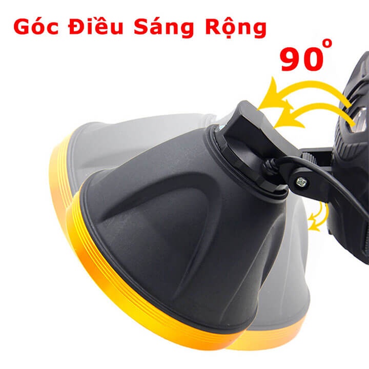 Đèn pin đội đầu siêu sáng 1 bóng led chiếu xa 500m, chống thấm nước, 3 pin sạc 18650 3600mAh, chip Led T6