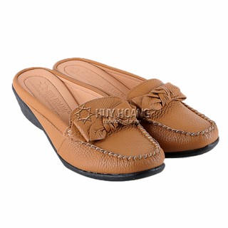 Giày sabo nữ da bò màu da ph7935