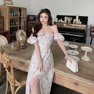 Váy trễ vai hoa nhí