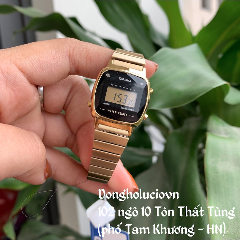 Đồng hồ nữ Casio LA670 Gold mặt Kim cương 2019 (Diamond)