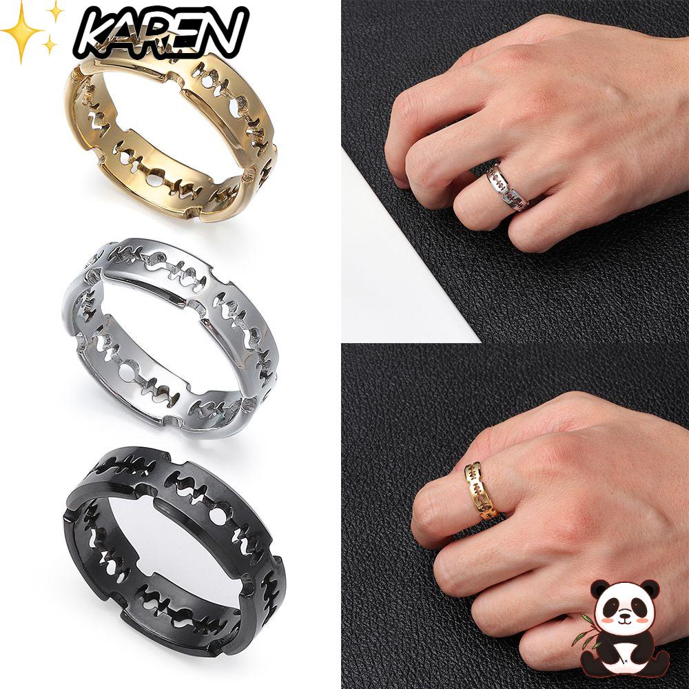 Nhẫn Họa Tiết Lưỡi Dao Nhiều Màu Phong Cách Gothic Cổ Điển Thời Trang Cho Nam Và Nữ