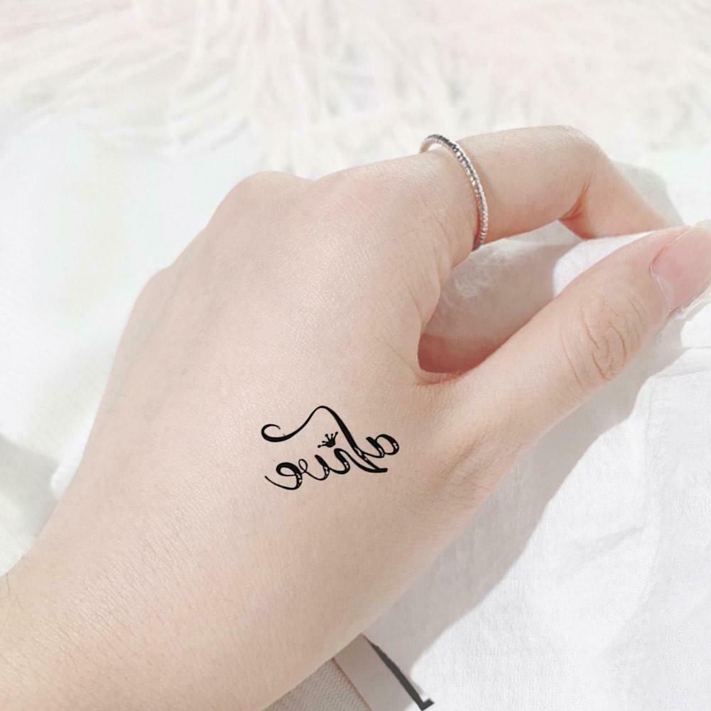 Miếng dán hình xăm tạm thời họa tiết trái tim đen độc đáo R7K9 Y8F6 S5G2 E2O6