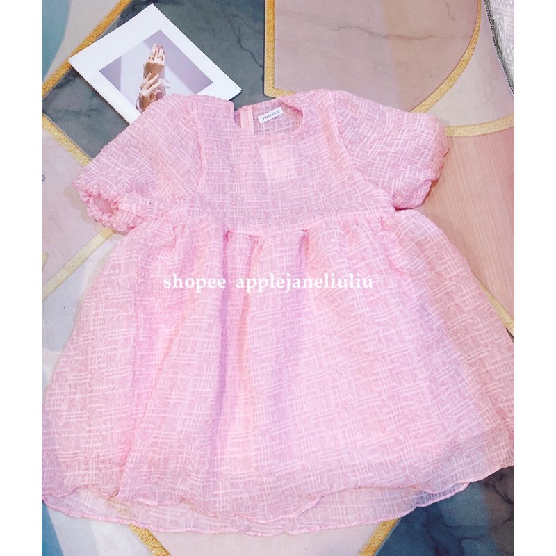 sẵn JANE'S Đầm babydoll Pinky xoè bồng bềnh cực xinh voan cánh hoa anh đào C047 3 ảnh thật cuối