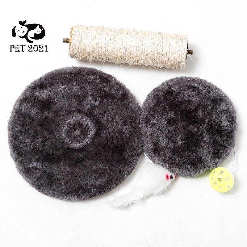 Trụ Cào Móng Hai Tầng Có Đồ Chơi Cho Mèo-Cây Cào Móng Hai Tầng