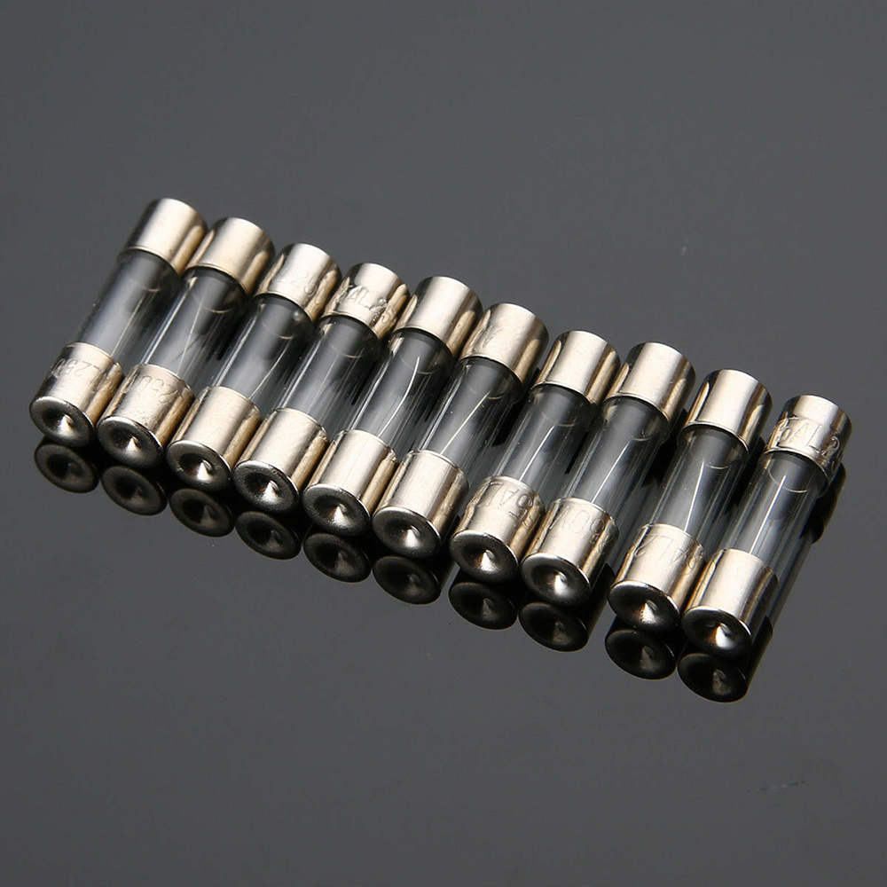 Set 100 Cầu Chì Ống Thủy Tinh 5x20mm 0.25a 0.3a 0.5a 0.75a 1a 2a 3a 4a 5a 6a 250v Cho Xe Hơi