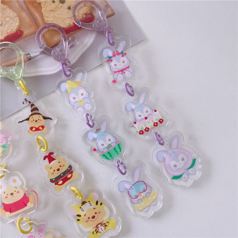 Móc Khóa Dây Xích Nhỏ Mặt Gấu Pooh / Ngôi Sao / Dailu / Gấu Pooh Trang Trí Túi Xách