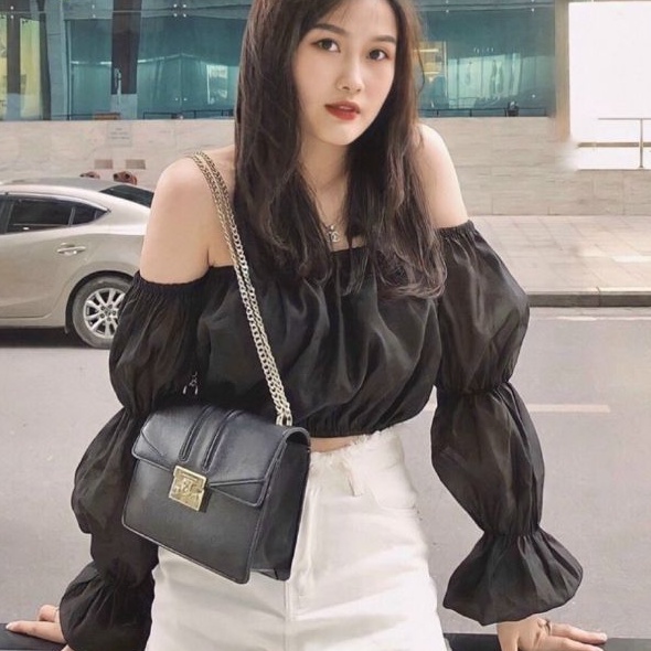 Áo bẹt vai nhún phân đoạn tiểu thư PC xinh xắn ❣️