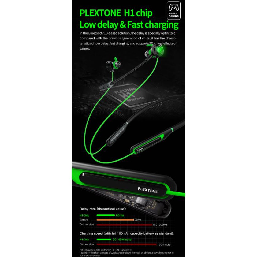 Tai Nghe Bluetooth Chuyên Game Plextone G3 - Có Đèn Led - Độ Trễ thấp 65ms - HD Mic - Hàng Chính Hãng