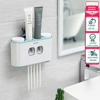 Giá để kem đánh răng, bàn chải ecoco dính tường tặng 4 cốc e1802