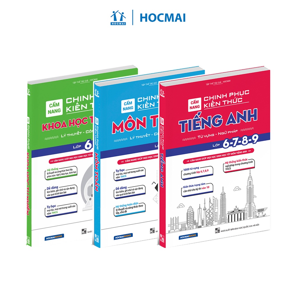 Sách - Combo cẩm nang chinh phục kiến thức môn Toán, Khoa học tự nhiên, Tiếng Anh lớp 6,7,8,9