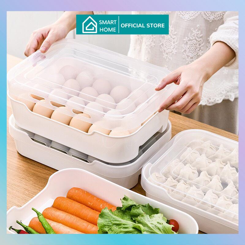 Hộp đựng trứng 24 quả - Khay nhựa đựng trứng gà, vịt để tủ lạnh có nắp đậy tiện dụng - MiuMiu Mart
