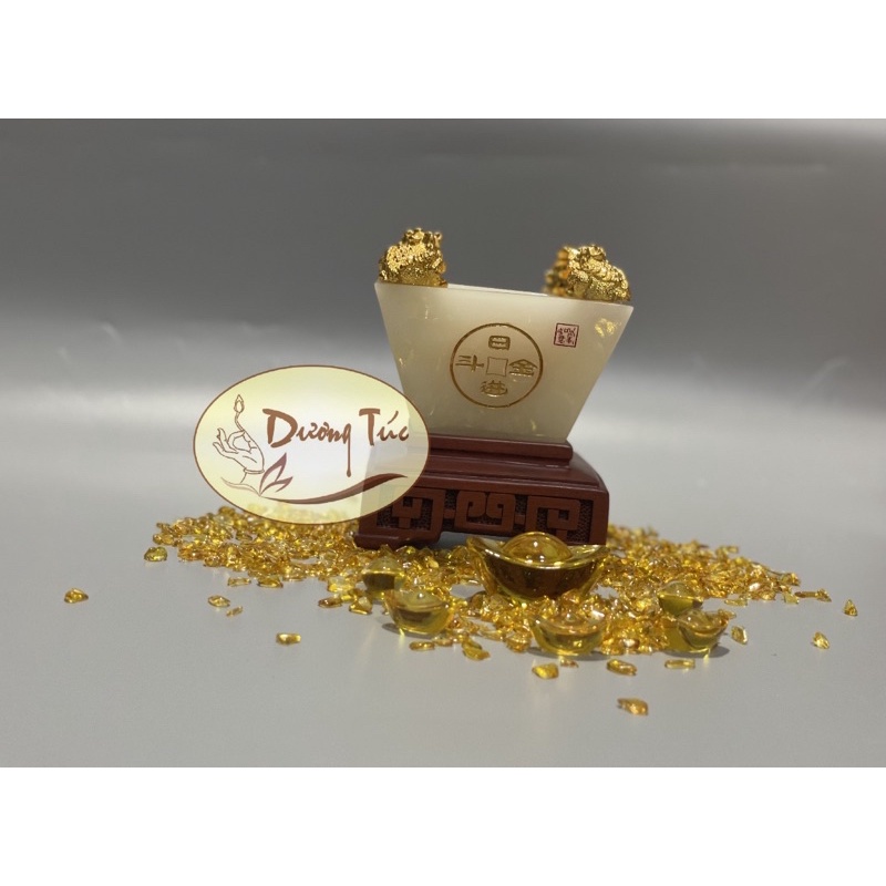 Bát Tụ Bảo ( Tụ Bảo Bồn , Hũ Vàng ) Bằng Ngọc, Chiêu Tài Lộc Phong Thuỷ